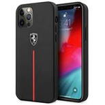 Ferrari FEOMSHCP12LBK iPhone 12 Pro Max black/black hardcase Off Track Leather Nylon Stripe