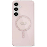 Guess Glitter Circle Classic Logo MagSafe Case for Samsung Galaxy S25 Pink