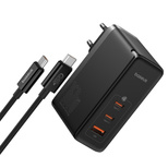 Baseus GaN5 Pro GaN charger 2x USB-C / USB-A 160W - black + USB-C - USB-C 240W cable - black