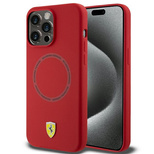 Ferrari Silicone Printed Ring MagSafe case for iPhone 15 Pro Max - red