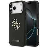 Guess Grained Big 4G &amp; Classic Logo Hülle für iPhone 17 Pro Max - Schwarz