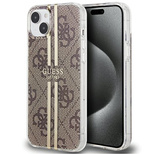 Guess IML 4G Gold Stripe case for iPhone 15 / 14 / 13 - brown