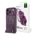 Etui AMAZINGTHING Titan Pro Lens Stand Set na iPhone 18 Pro Max z uchwytem magnetycznym i podstawką kompatybilne z MagSafe - fioletowe