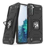 Wozinsky Ring Armor Case Kickstand Tough Rugged Cover for Samsung Galaxy S21 5G black
