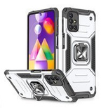 Wozinsky Ring Armor Tough Hybrid Case Cover + Magnethalter für Samsung Galaxy M31s silber