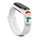 Strap Xmas Wristband für Xiaomi Mi Band 4 / Mi Band 3 Christmas Silicone Strap Armband White (Snowman 1)