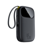 Baseus EnerFill FC31 QPow3 10000mAh 45W Powerbank mit Digitalanzeige und 2 integrierten USB-C-Kabeln – Schwarz