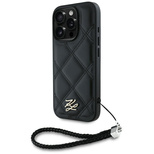 Etui Karl Lagerfeld Quilted Initial Logo & Chain Strap na iPhone 16 Pro Max - czarne