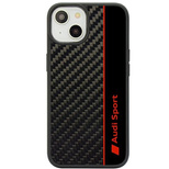 Audi Carbon Fiber Stripe iPhone 14 6,1&quot; schwarz/schwarzes Hardcase AUS-TPUPCIP14-R8/D1-BK