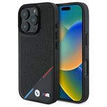 BMW M Perforated Tricolor Line MagSafe Hülle für iPhone 16 Pro Max – Schwarz