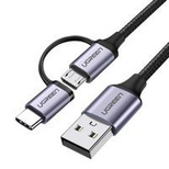 Ugreen Kabel 2in1 USB - Micro USB / USB Type C Kabel 1m 2.4A schwarz (30875)