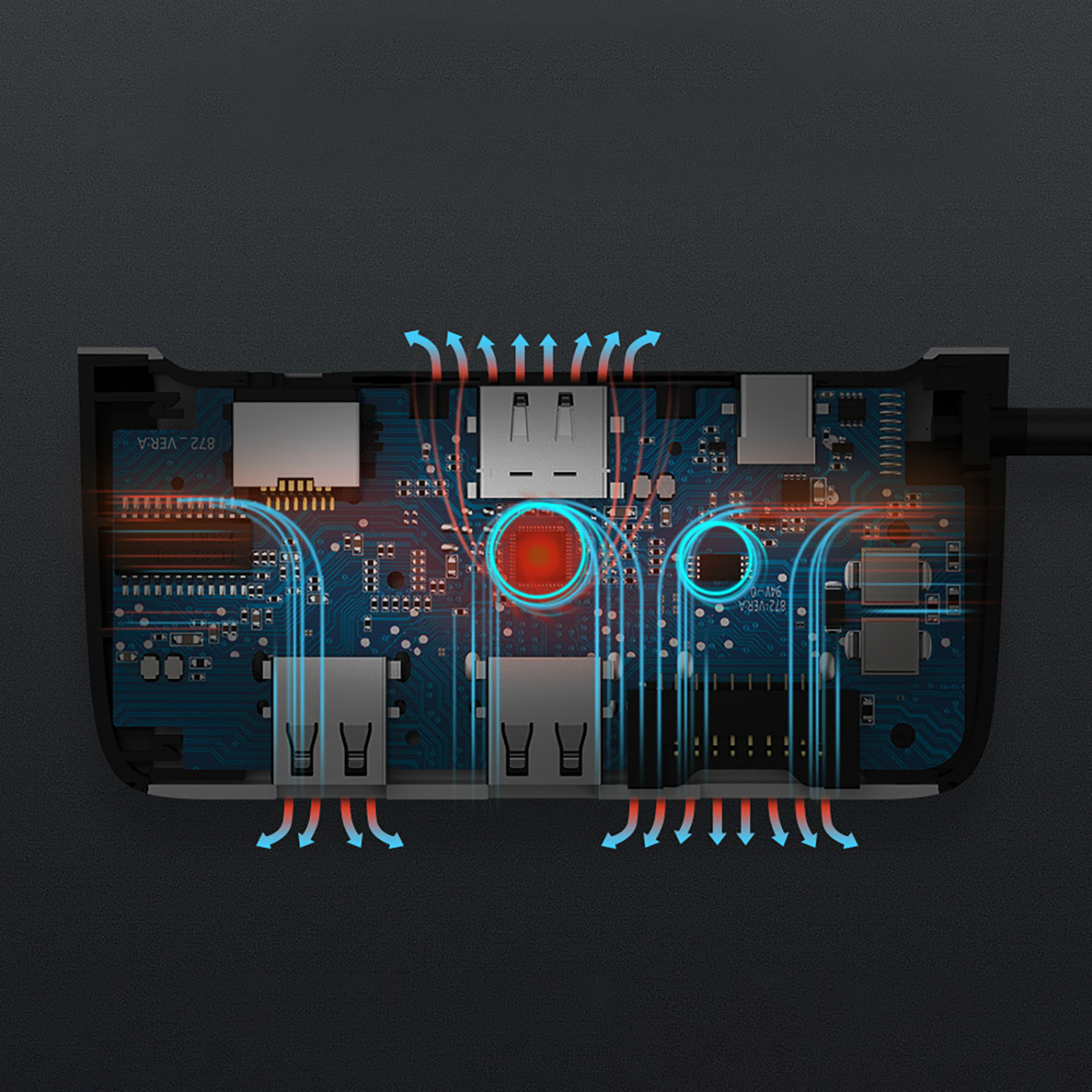 Visualization of the interior of the Ugreen CM179 9in1 adapter