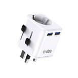 SBS Universal-Reiseadapter – EU 2xUSB-A – weiß