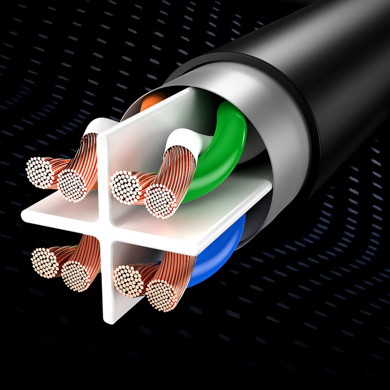 Metal contacts in the Baseus High Speed ​​network cable