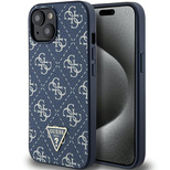 Guess 4G Triangle Metal Logo Hülle für iPhone 15/14/13 – Blau