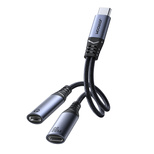 Joyroom SY-C03 USB-C auf 2x USB-C 2in1 DAC-Adapter – Schwarz