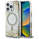 Guess HC Resin Bottom Glitter MagSafe case for iPhone 16 Pro Max - gold