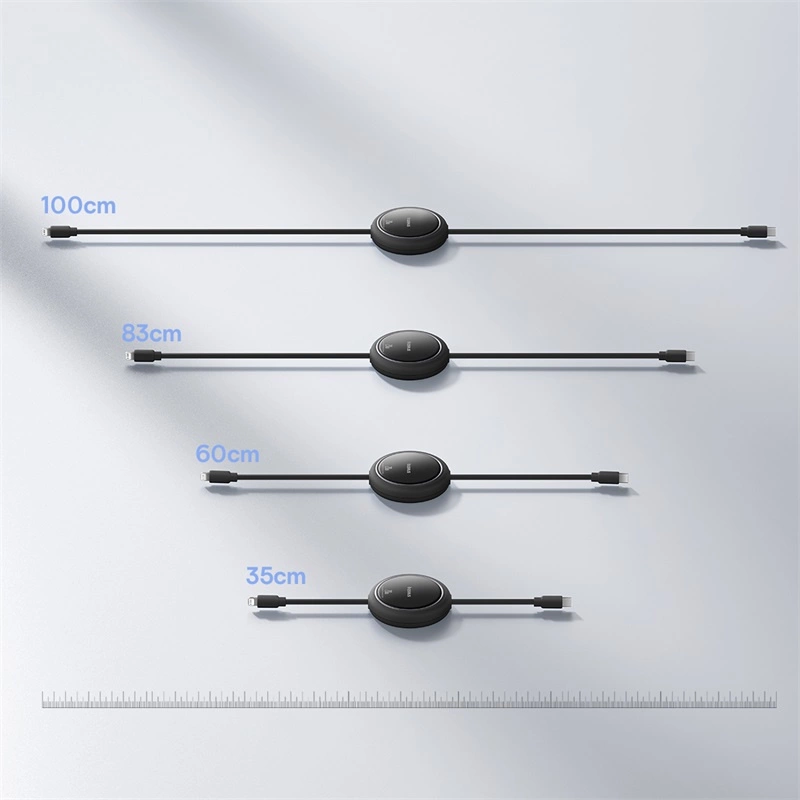 Various lengths of the Baseus Free2Pull retractable cable