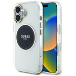 Guess IML Metal Colored Circle Classic Logo MagSafe case for iPhone 16 - black