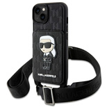 Etui Karl Lagerfeld Crossbody Saffiano Monogram Ikonik na iPhone 14 - czarne