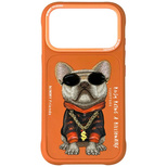 Etui Nimmy Glasses Cool Dog na iPhone 17 Pro - pomarańczowe