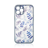 Design Case für iPhone 12 Pro Max Flower Case dunkelblau