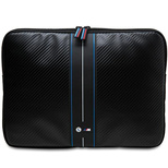 BMW Carbon &amp; Blue Stripe Hülle für einen 16&quot; Laptop - Schwarz