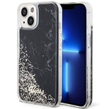 Guess Liquid Glitter Marble Hülle für iPhone 14 – Schwarz