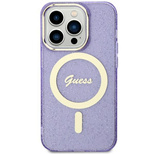 Etui Guess Glitter Gold MagSafe na iPhone 11 / Xr - purpurowe