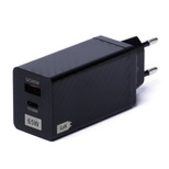 [B WARE] Wozinsky 65W GaN-Ladegerät mit USB-Anschlüssen, USB C unterstützt QC 3.0 PD schwarz (WWCG01)