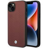 Etui BMW Leather Diamond Pattern na iPhone 14 - burgundowe