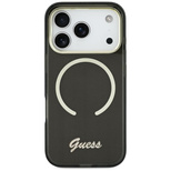 Guess IML Script Metal MagSafe Hülle für iPhone 17 - Schwarz