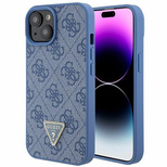 Guess GUHCP15SP4TDPB iPhone 15 6.1&quot; blue/blue hardcase Leather 4G Triangle Strass