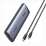 Ugreen M.2 NVMe/SATA SSD 20 Gbit/s Gehäuse mit USB-C-zu-USB-C-Kabel – Grau