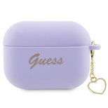 Guess GUAP2LSCHSU AirPods Pro 2 cover purple/purple Silicone Charm Heart Collection