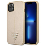 Guess GUHCP13SPSATLE iPhone 13 mini 5,4 &quot;beige / beige Hardcase SaffianoTriangle Logo