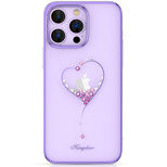 Silicone case with Swarovski Kingxbar Wish Series crystals for iPhone 14 Pro Max - purple