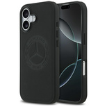 Mercedes Leder Vintage Logo MagSafe Hülle für iPhone 17 - Schwarz