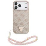 Guess 4G Strap Triangle Logo MagSafe Hülle für iPhone 17 Pro Max – Pink