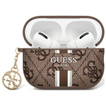 Guess GUAP2P4RPSW AirPods Pro 2 (2022/2023) Hülle braun/braun 4G bedruckter Streifen-Charm