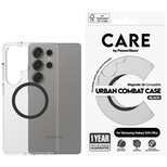 Etui CARE by PanzerGlass Flagship Urban Combat Black QI do Samsung Galaxy S25 Ultra - przezroczysty