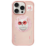 Etui Nimmy Glasses Cool Cat MagSafe na iPhone 16 Pro - różowe