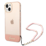 Guess GUHCP14MHGCOHP iPhone 14 Plus 6.7&quot; pink/pink hardcase Translucent Pearl Strap