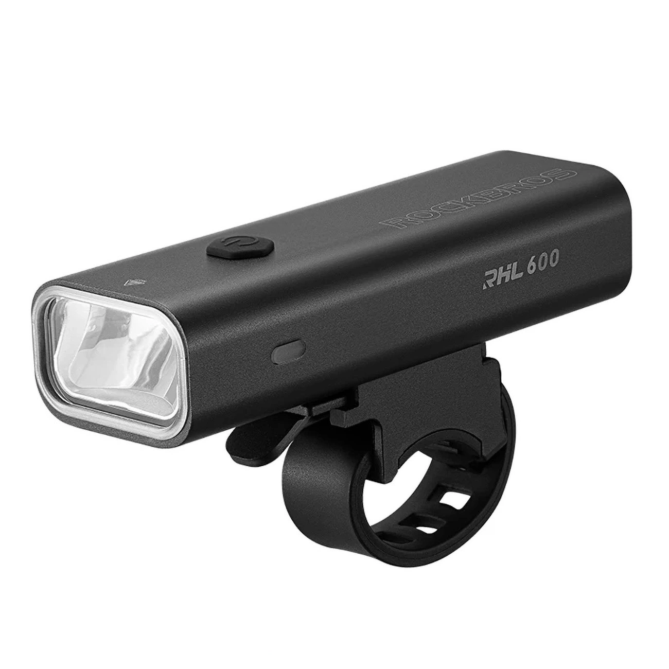 Rockbros RHL600 LED bicycle front light on a white background