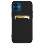 Card Case Silicone Wallet Case with Card Slot Documents for Xiaomi Redmi Note 11S / Note 11 Black