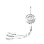 Joyroom Colorful Series S-A40 Cable Retractable 3in1 USB-A - USB-C / Lightning / Micro USB 1m - White - OUTLET