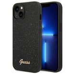 Guess Glitter Script Case für iPhone 14 Plus - Schwarz