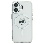 Karl Lagerfeld IML Metal Choupette Head MagSafe iPhone 16 Pro Case - White