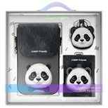 Zestaw Nimmy Big Eyed Pet 2.0 Panda 3w1 torebka na telefon + portfel + etui na lokalizator - czarny