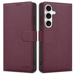 Tech-Protect Wallet Case for Samsung Galaxy S25 - Burgundy